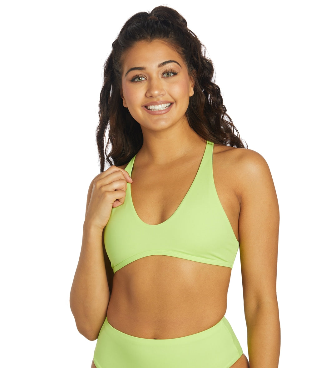 JOLYN Women's Aster Solid Racerback Bikini Top