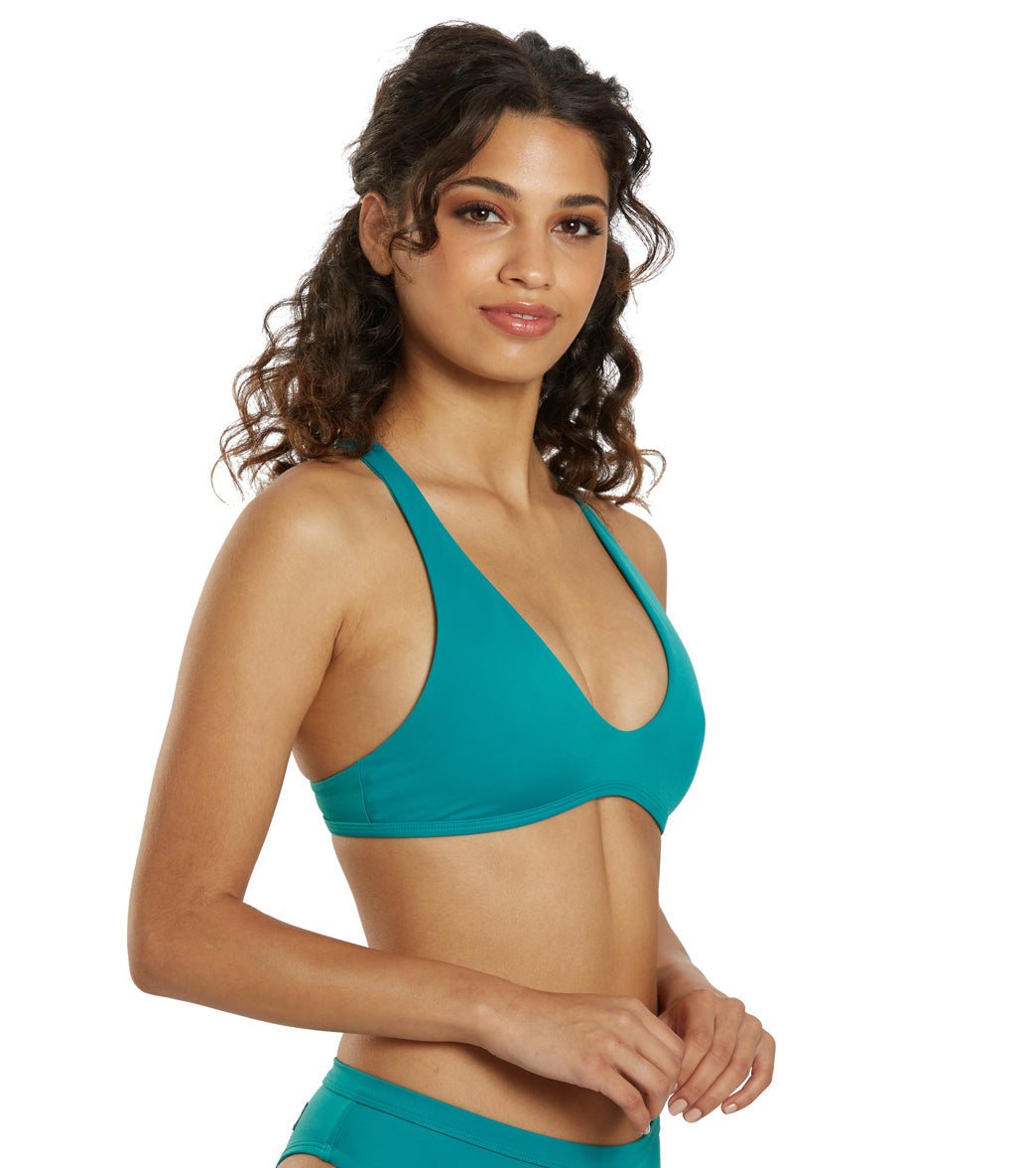 JOLYN Women's Aster Solid Racerback Bikini Top