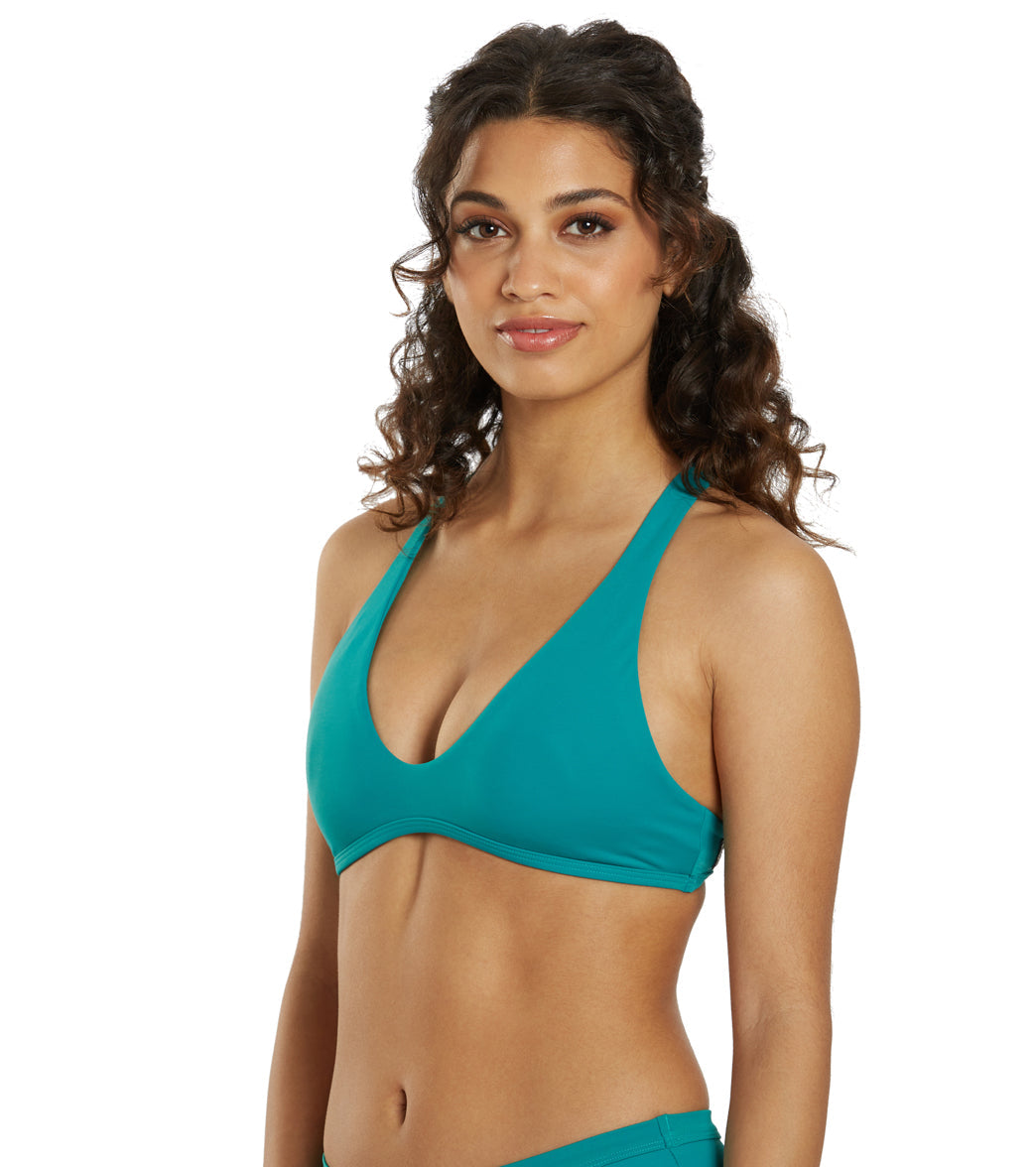 JOLYN Women's Aster Solid Racerback Bikini Top