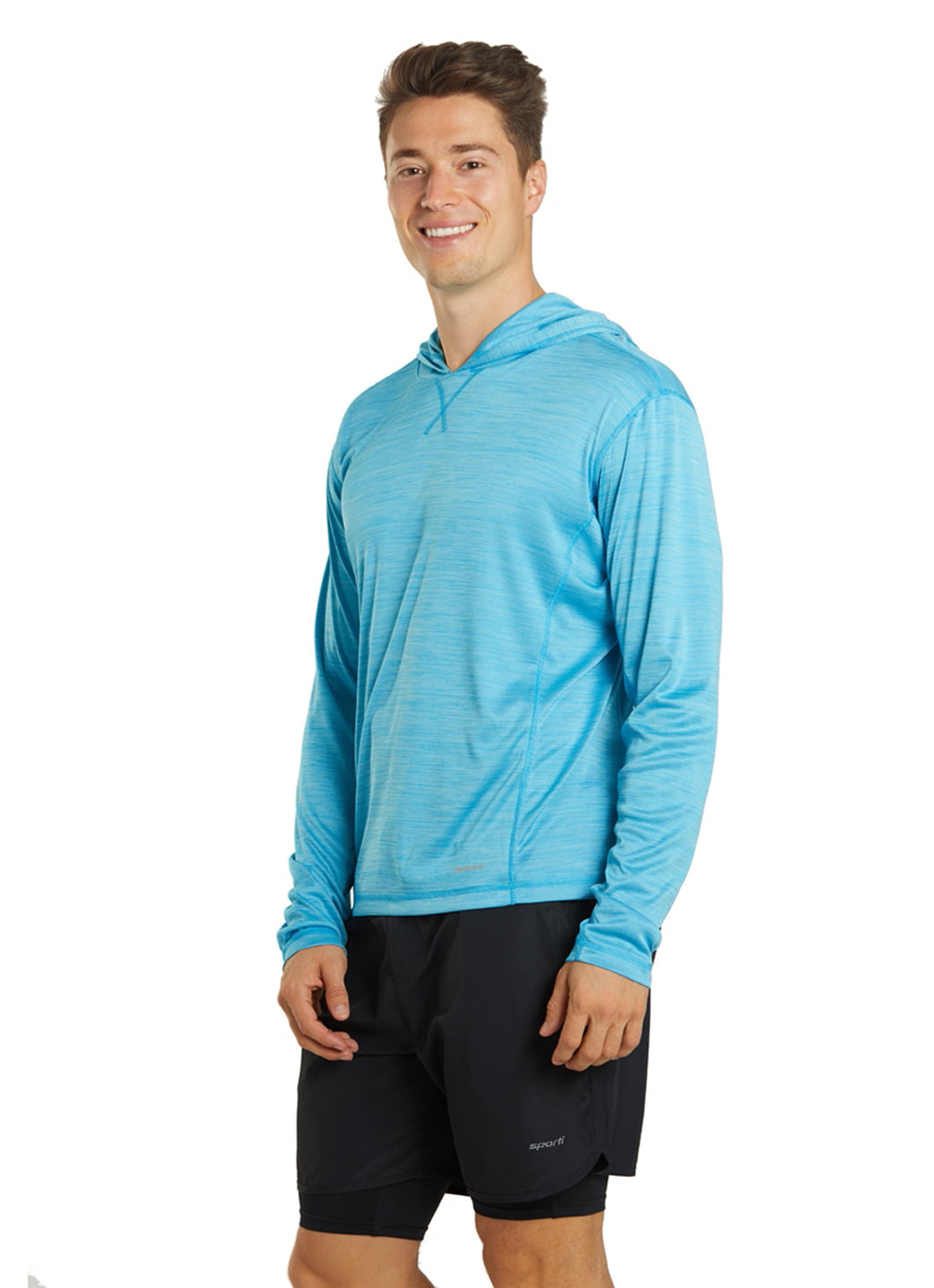 Sporti Men's L/S Hybrid II Hooded UPF 50+ Sun Shirt