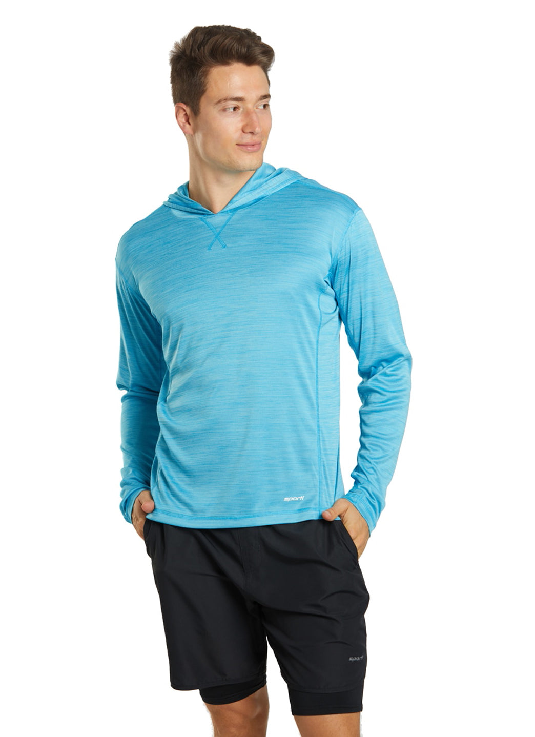 Sporti Men's L/S Hybrid II Hooded UPF 50+ Sun Shirt