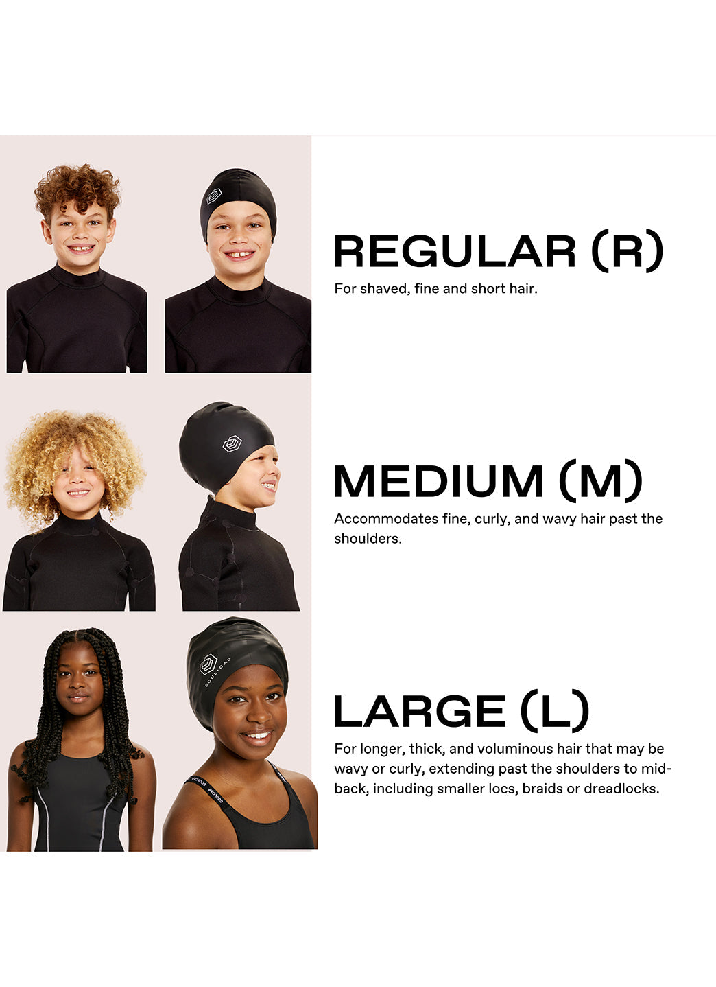 SOUL CAP Children's Swim Cap For Long Hair