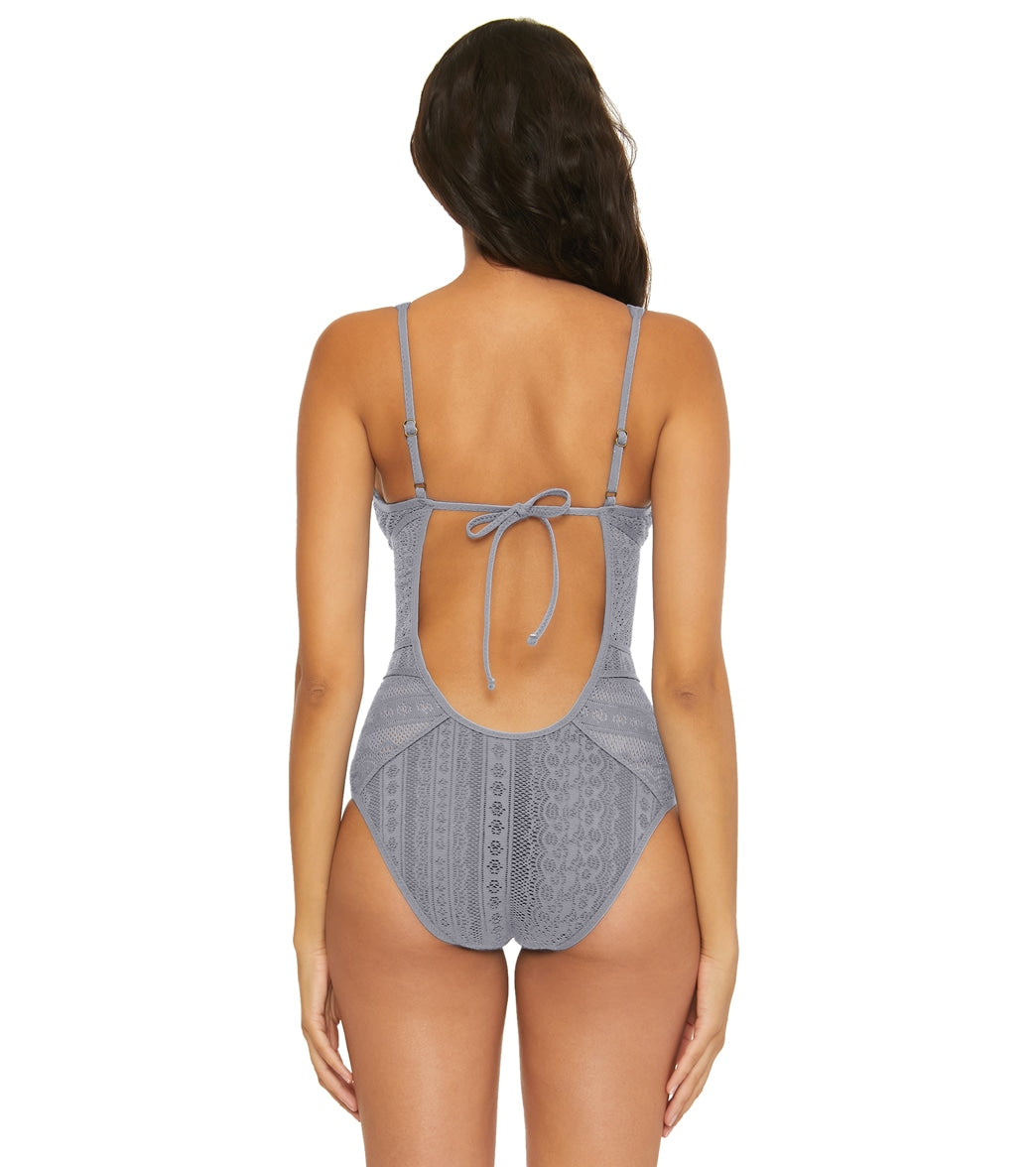 Becca Swim Women's Color Play Plunge One Piece Swimsuit