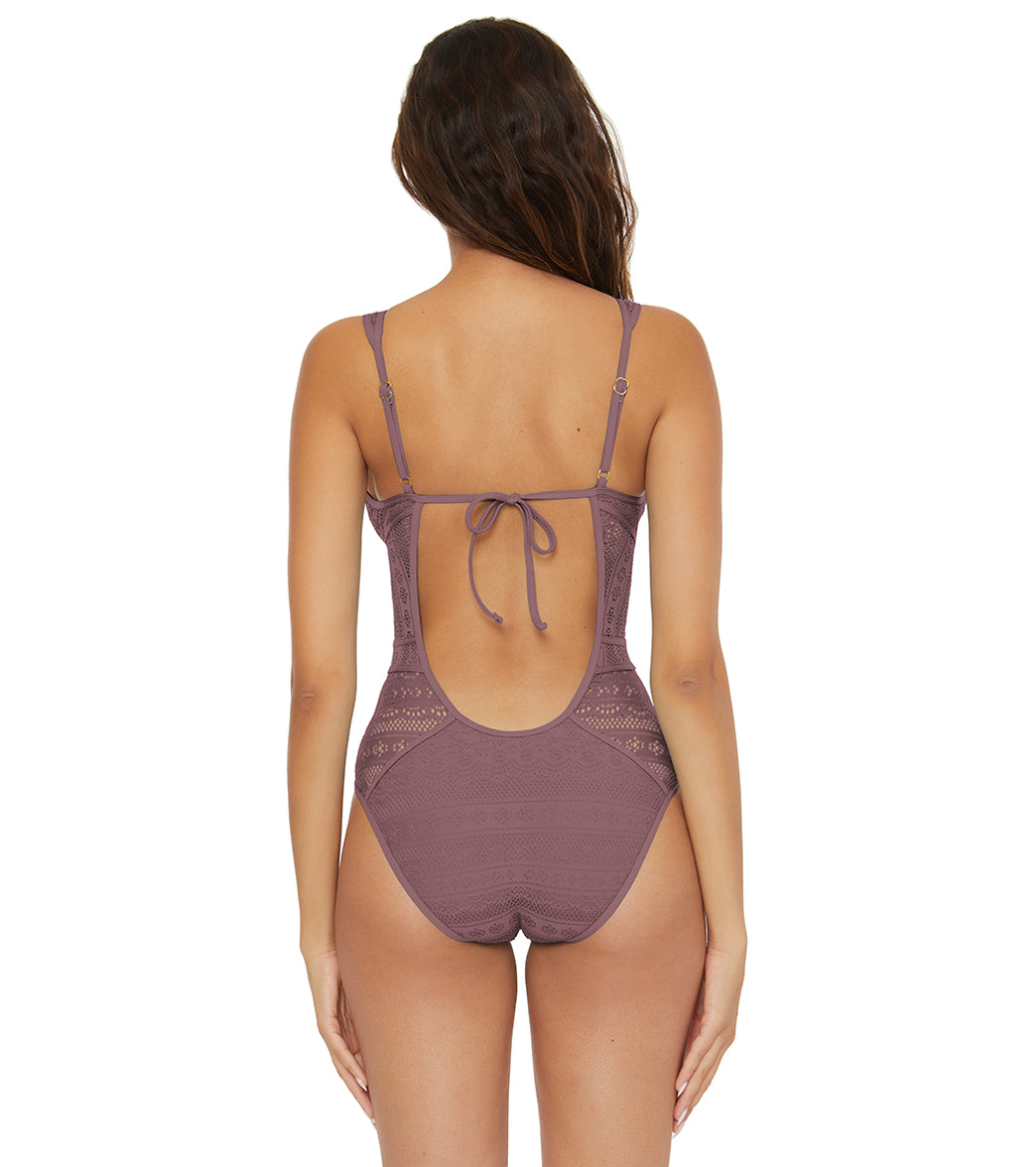 Becca Swim Women's Color Play Plunge One Piece Swimsuit