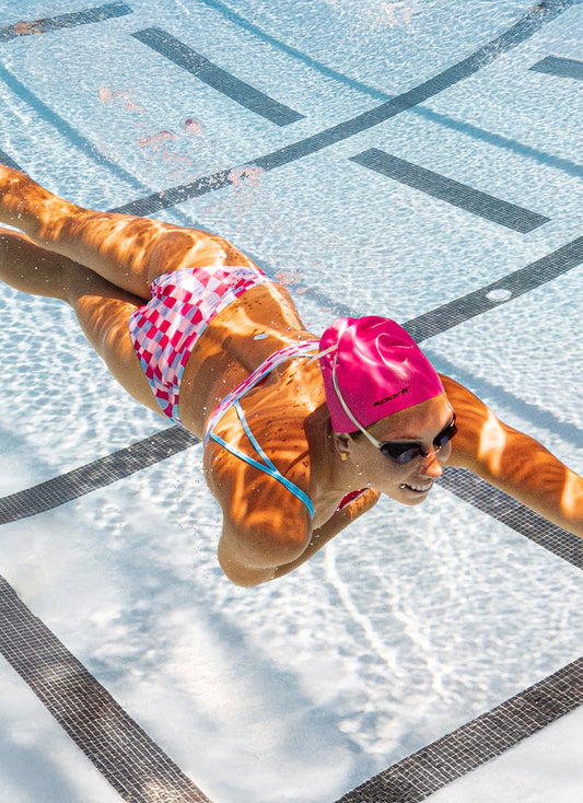 Sporti x Gretchen Walsh Liquified Checks Tracy Double Strap Bikini Bottom