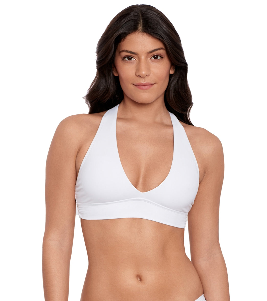 Ralph Lauren Women's Beach Club Solids Twist Cross Back Bikini Top