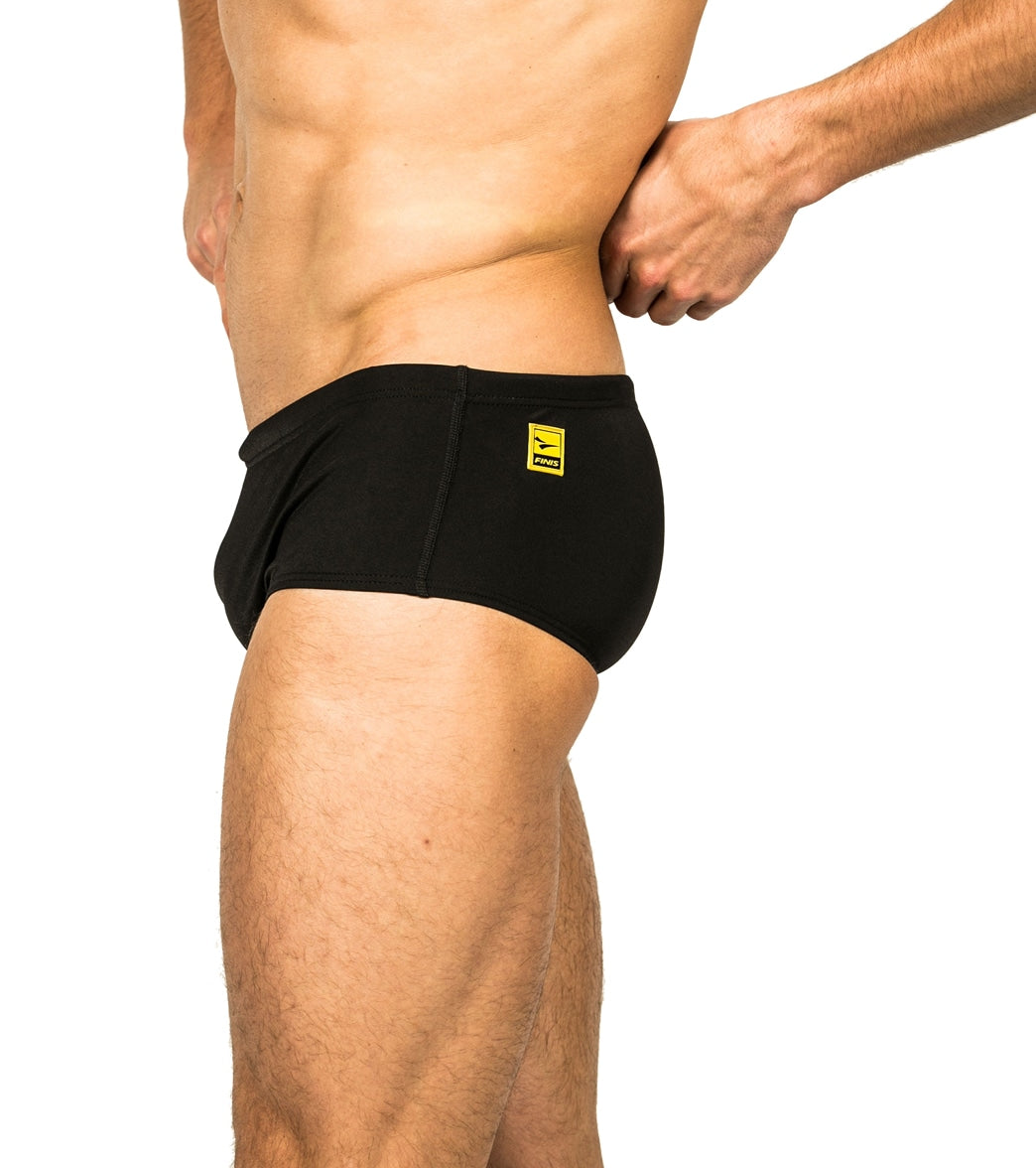 FINIS Men's Solid Aqua Short Square Leg Swimsuit