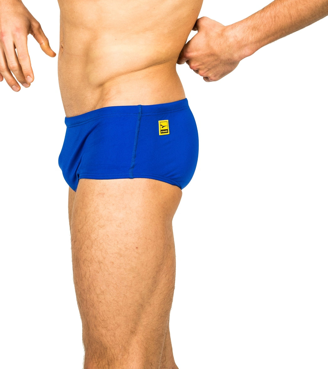 FINIS Men's Solid Aqua Short Square Leg Swimsuit