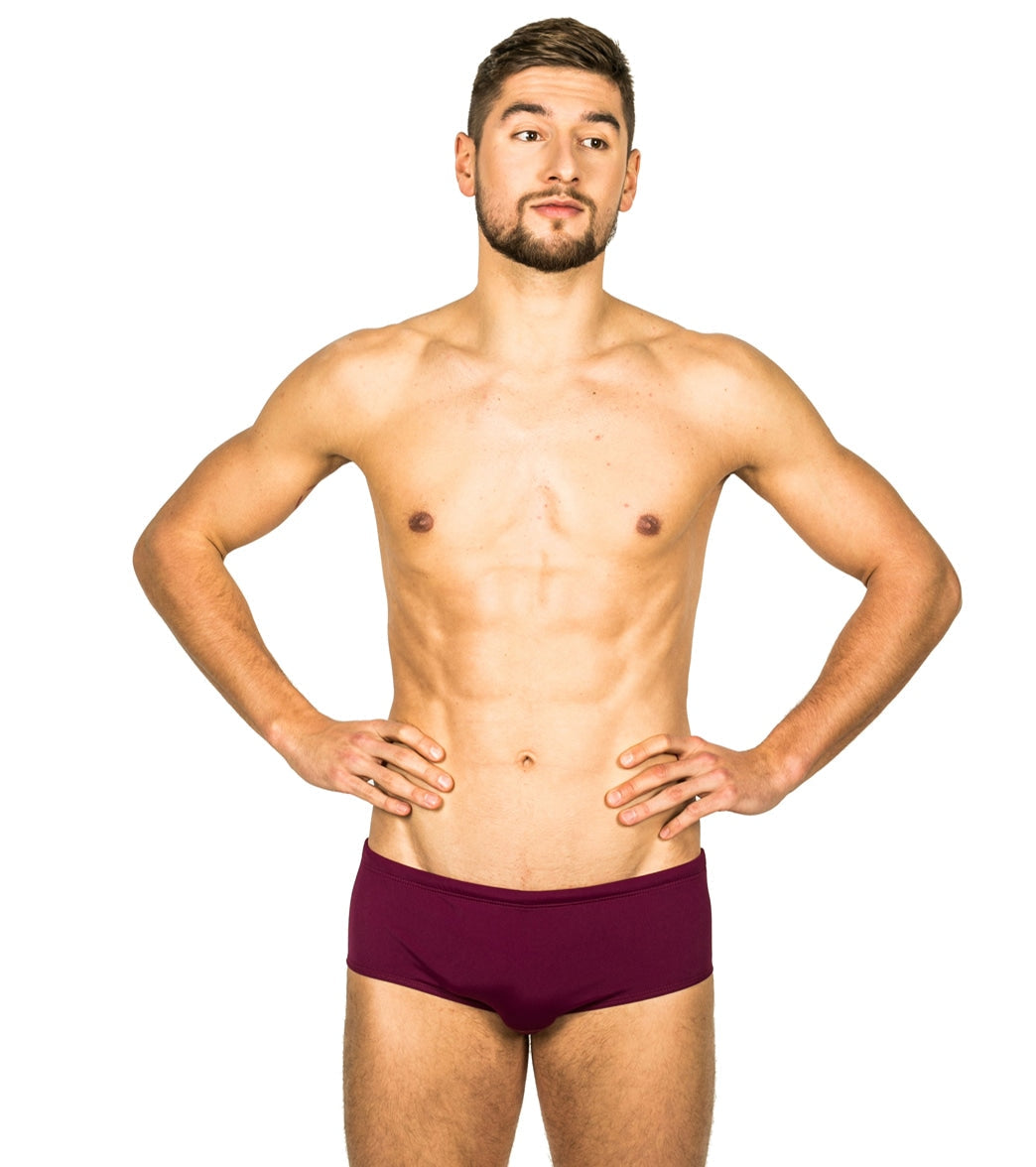 FINIS Men's Solid Aqua Short Square Leg Swimsuit