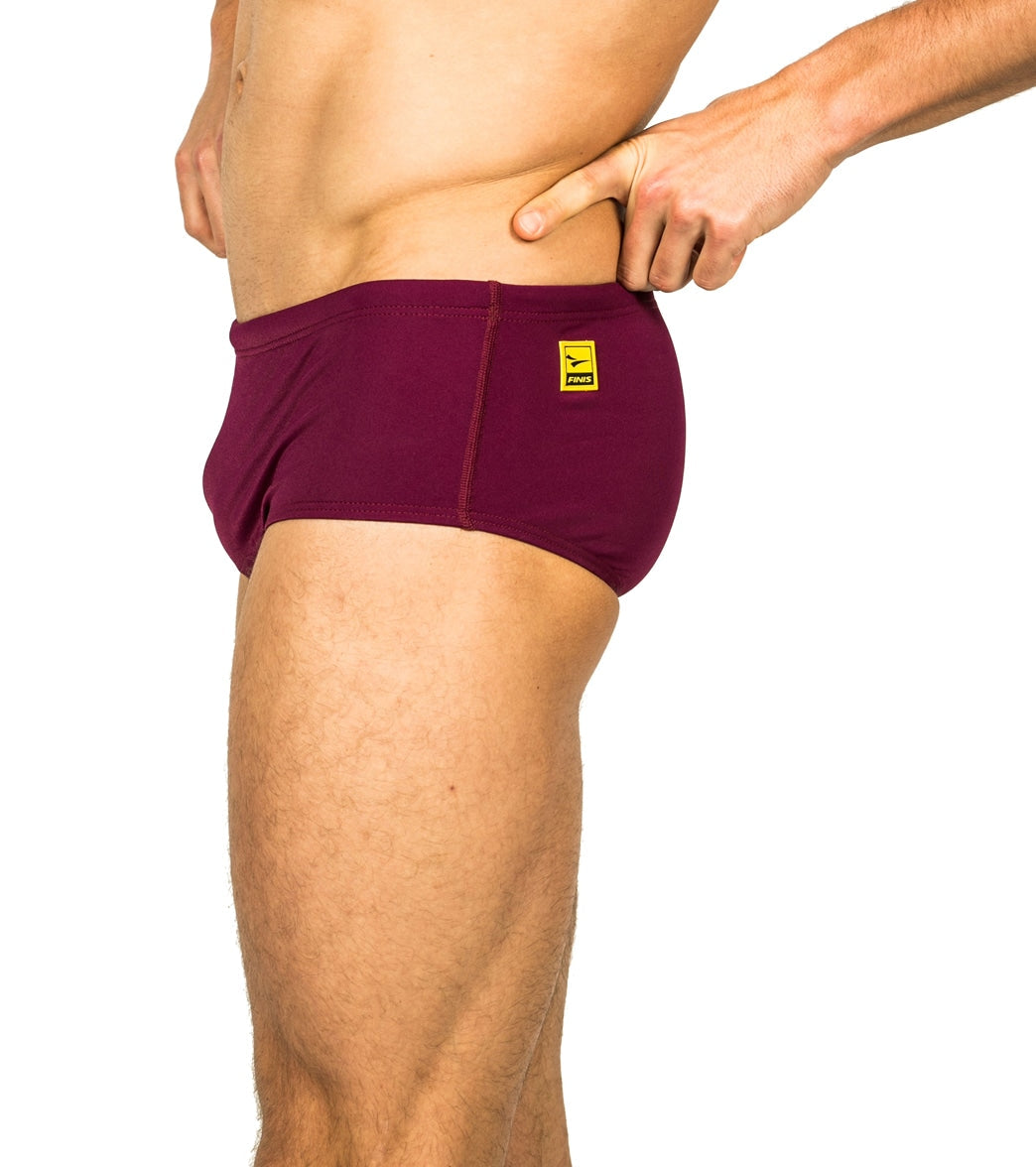 FINIS Men's Solid Aqua Short Square Leg Swimsuit