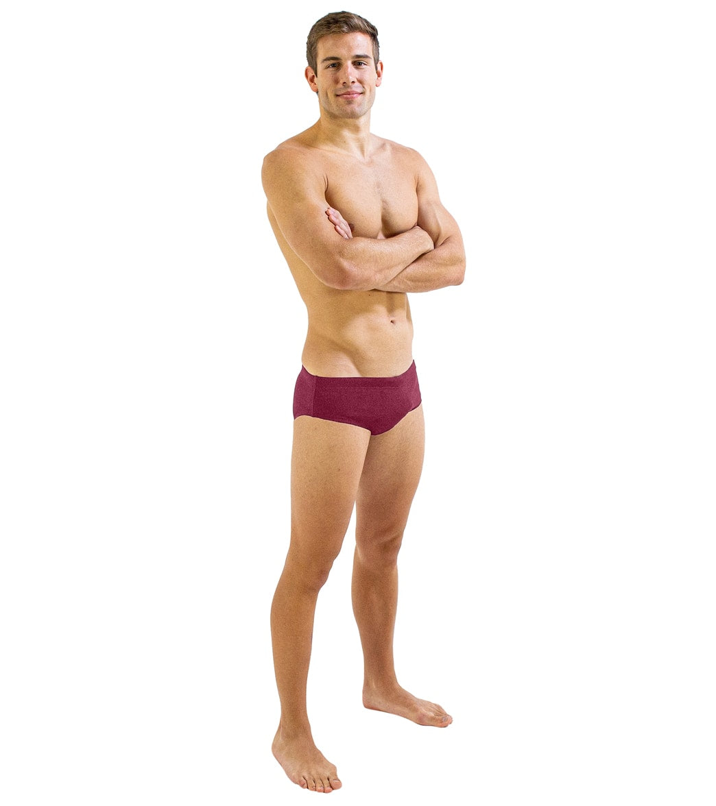 FINIS Men's Solid Aqua Short Square Leg Swimsuit