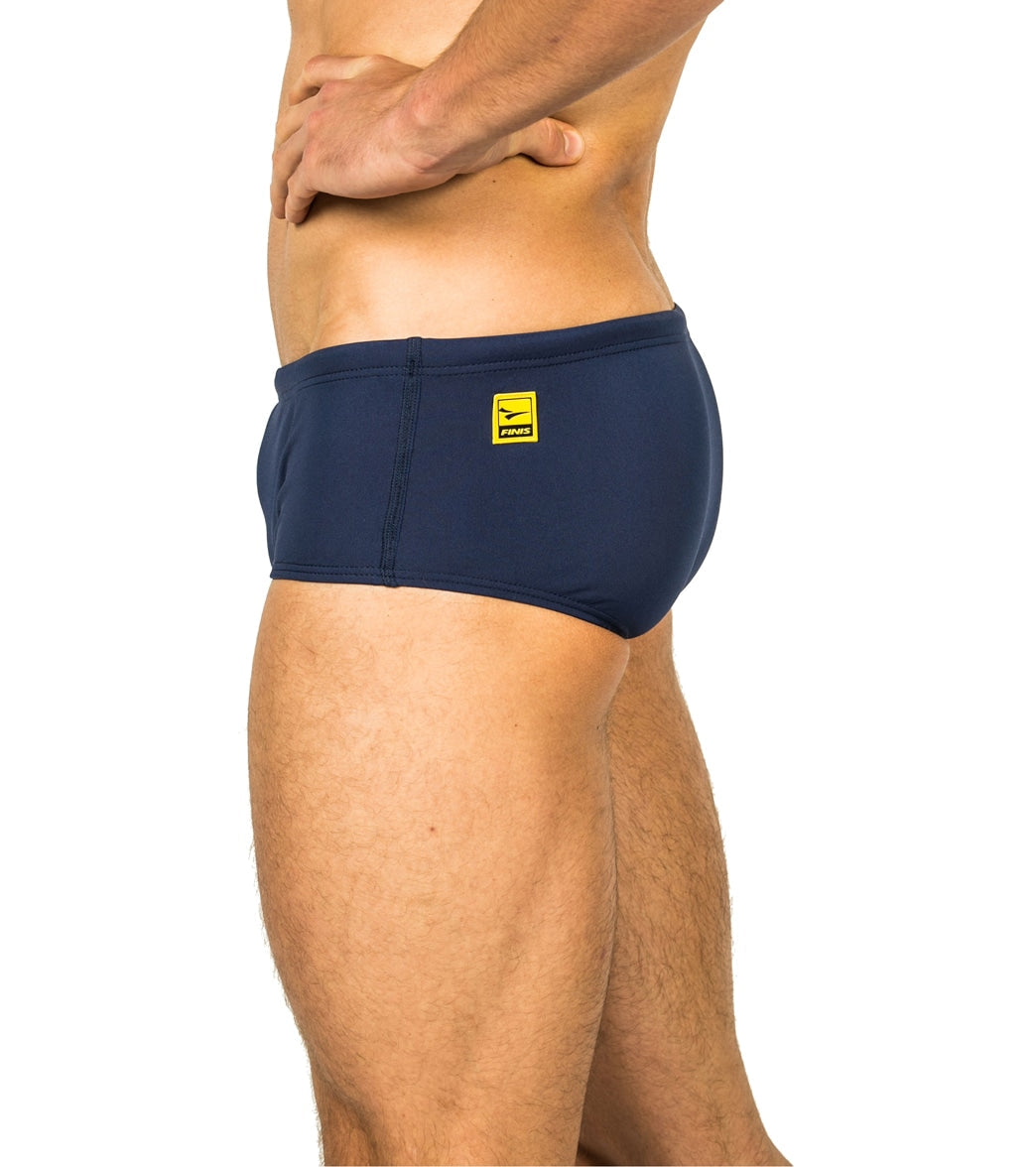 FINIS Men's Solid Aqua Short Square Leg Swimsuit