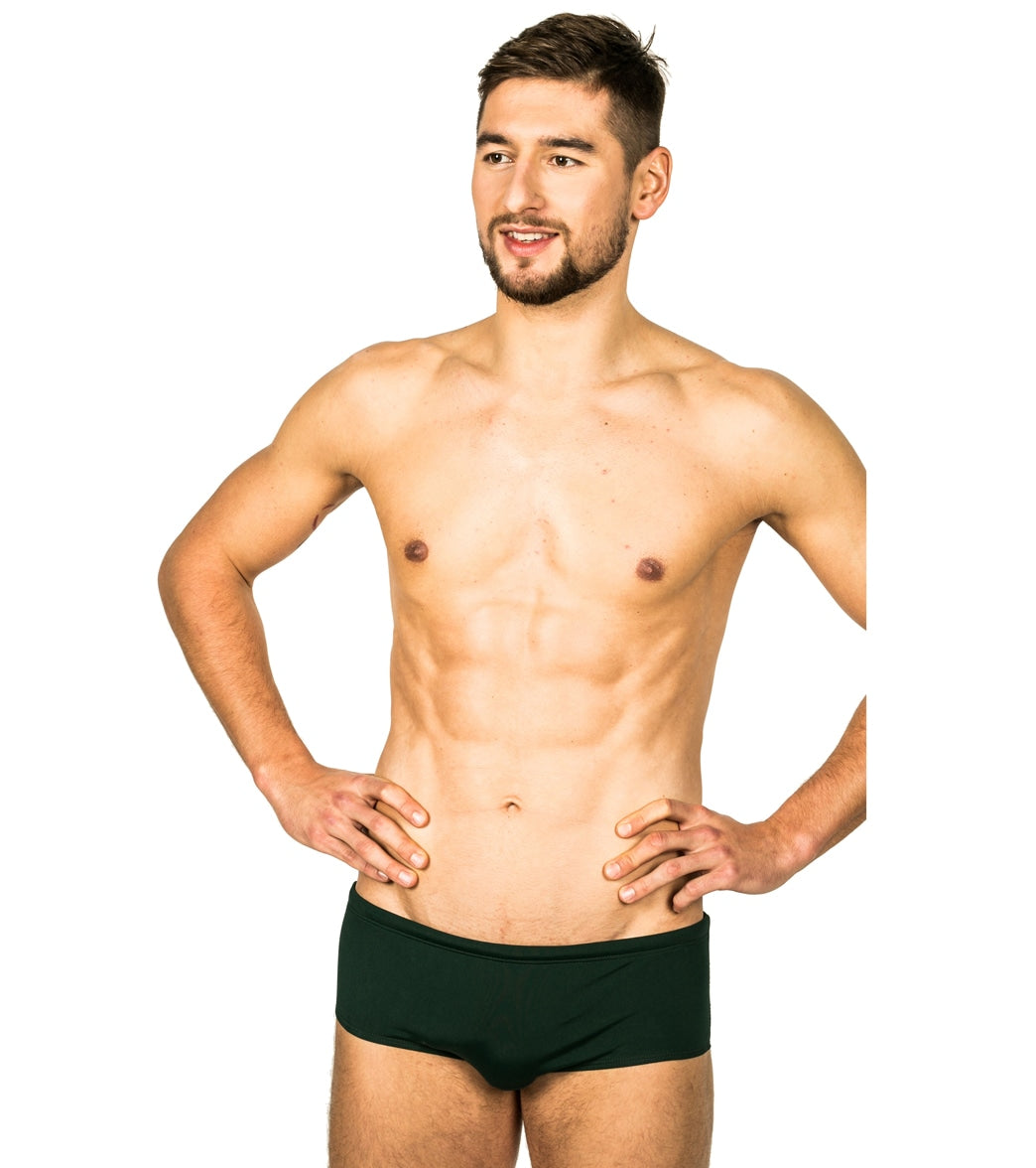 FINIS Men's Solid Aqua Short Square Leg Swimsuit