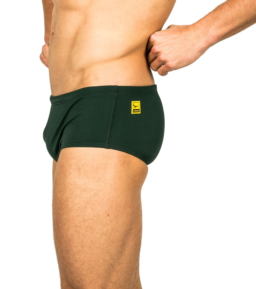 FINIS Men's Solid Aqua Short Square Leg Swimsuit