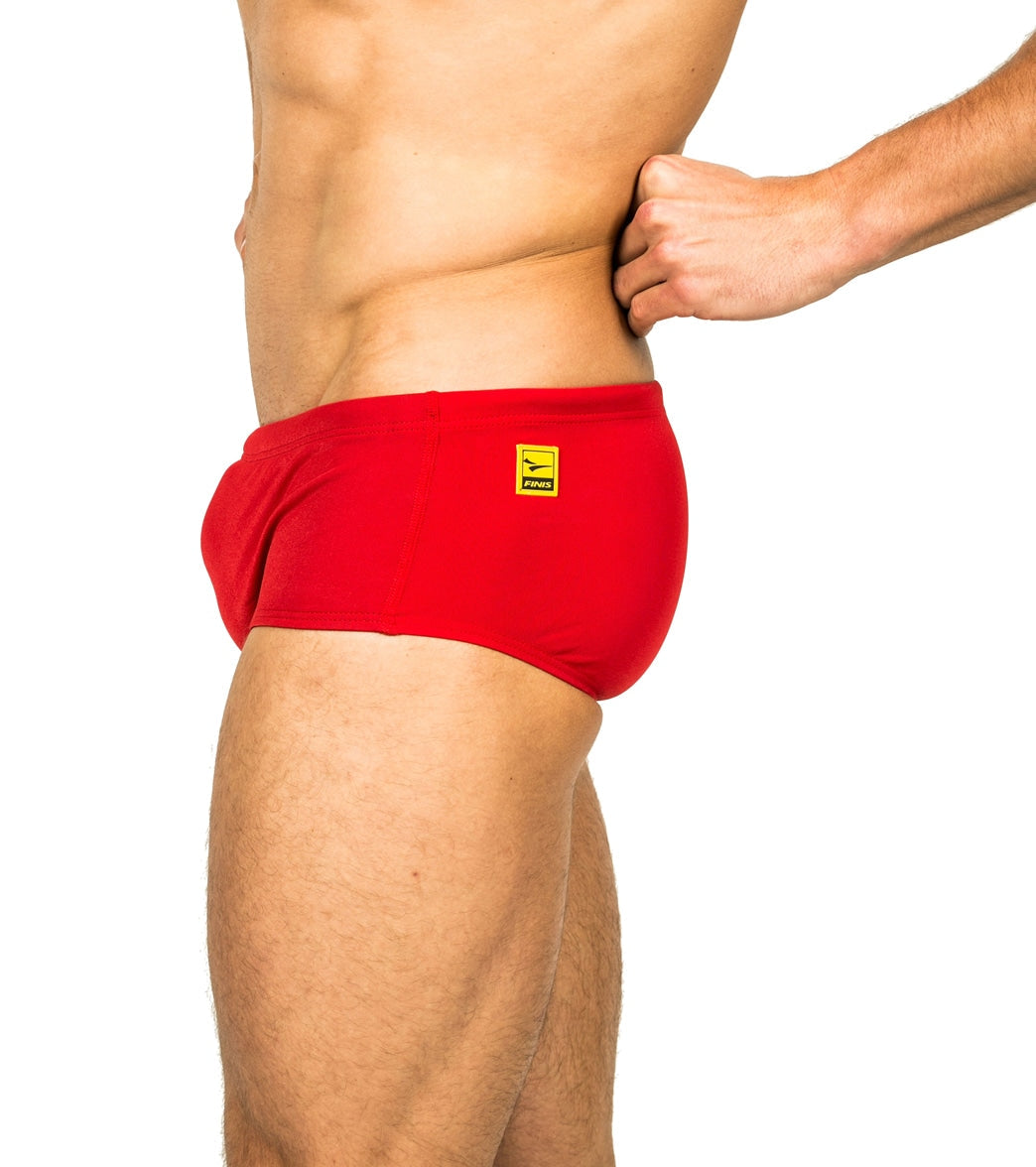 FINIS Men's Solid Aqua Short Square Leg Swimsuit