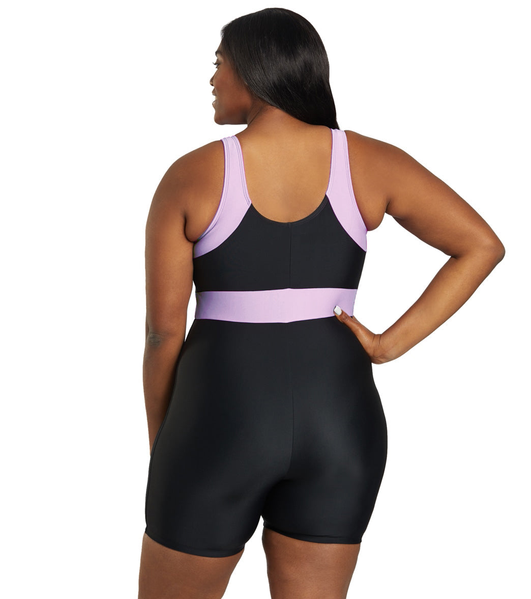 Sporti Plus Size Colorblock Unitard One Piece Swimsuit