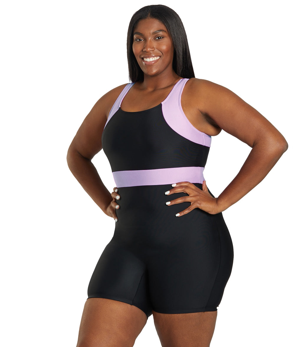 Sporti Plus Size Colorblock Unitard One Piece Swimsuit