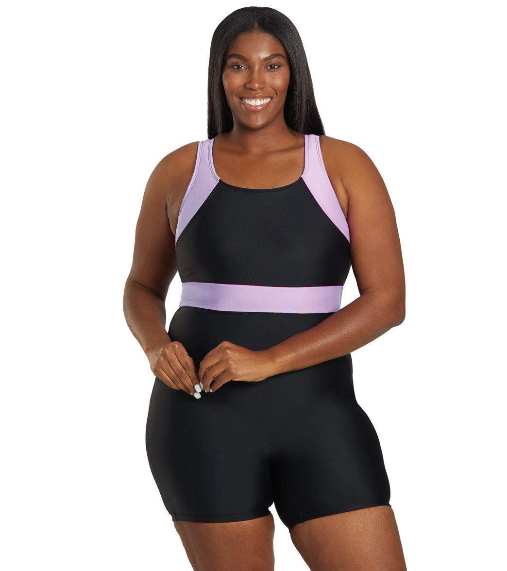Sporti Plus Size Colorblock Unitard One Piece Swimsuit