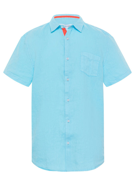 LE CLUB Boys' Peter Linen Short Sleeve Shirt (Toddler, Little Kid, Big Kid)