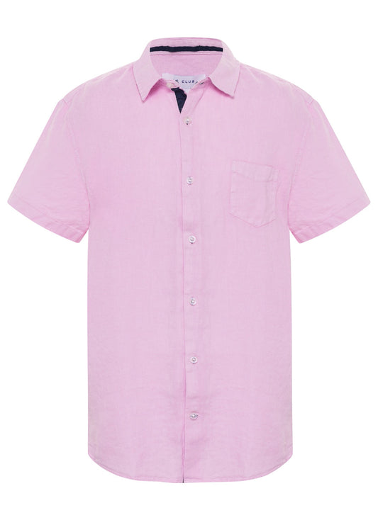 LE CLUB Boys' Peter Linen Short Sleeve Shirt (Toddler, Little Kid, Big Kid)