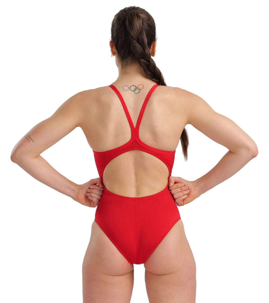 Arena Women's Marbled Light Drop Back One Piece Swimsuit