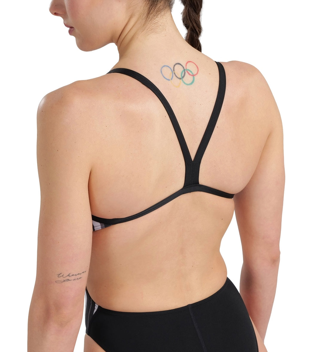 Arena Women's Marbled Challenge Back One Piece Swimsuit