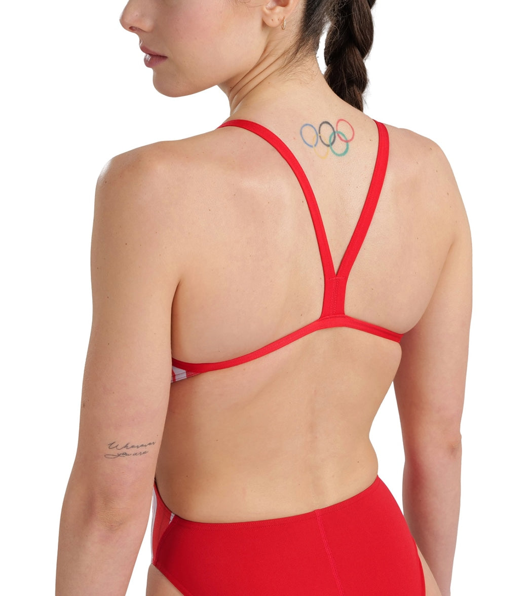 Arena Women's Marbled Challenge Back One Piece Swimsuit