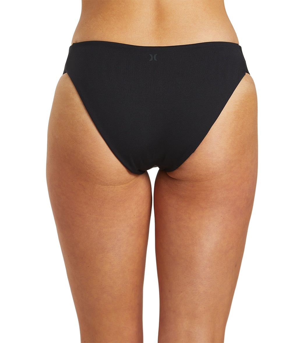 Hurley Women's Max Solid Full Tab Side Bikini Bottom