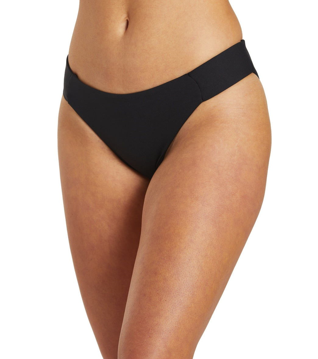 Hurley Women's Max Solid Full Tab Side Bikini Bottom