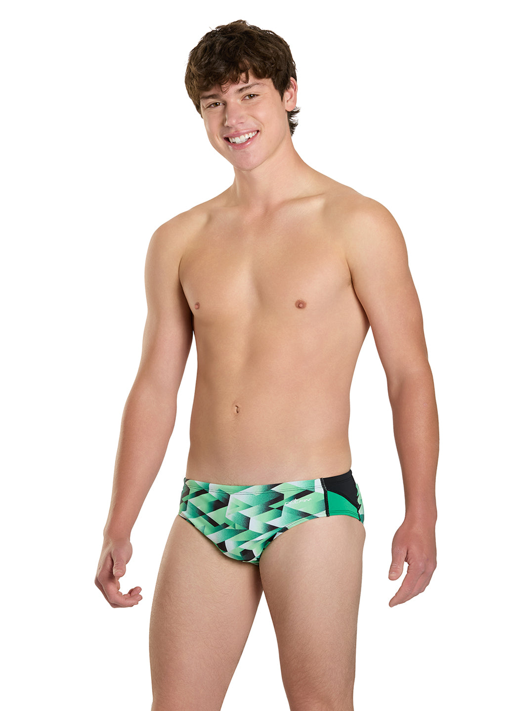 Dolfin Men's Reliance Molten Print Spliced Racer Brief Swimsuit
