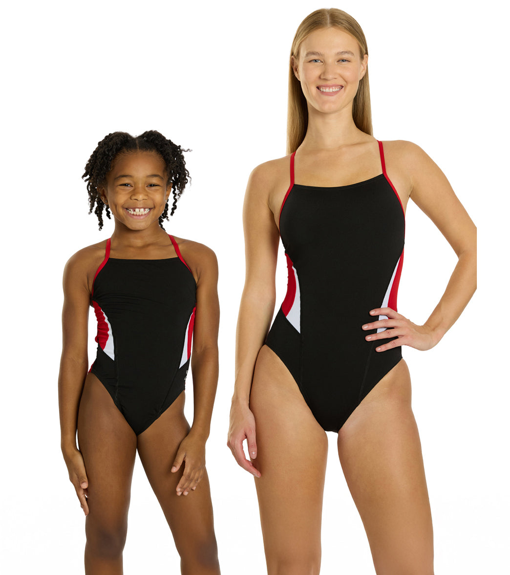 Speedo Women's Edge Splice Crossback One Piece Swimsuit