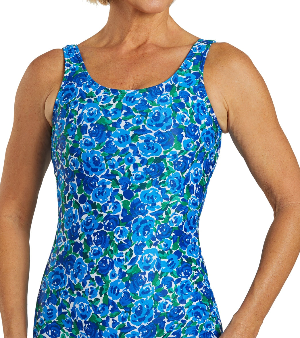 Sporti HydroLast Spring Garden Chlorine Resistant Conservative Scoop Back One Piece Swimsuit
