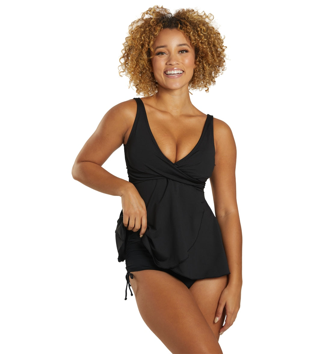 Dolfin Women's Aquashape Solid Adjustable High Waist Bikini Bottom