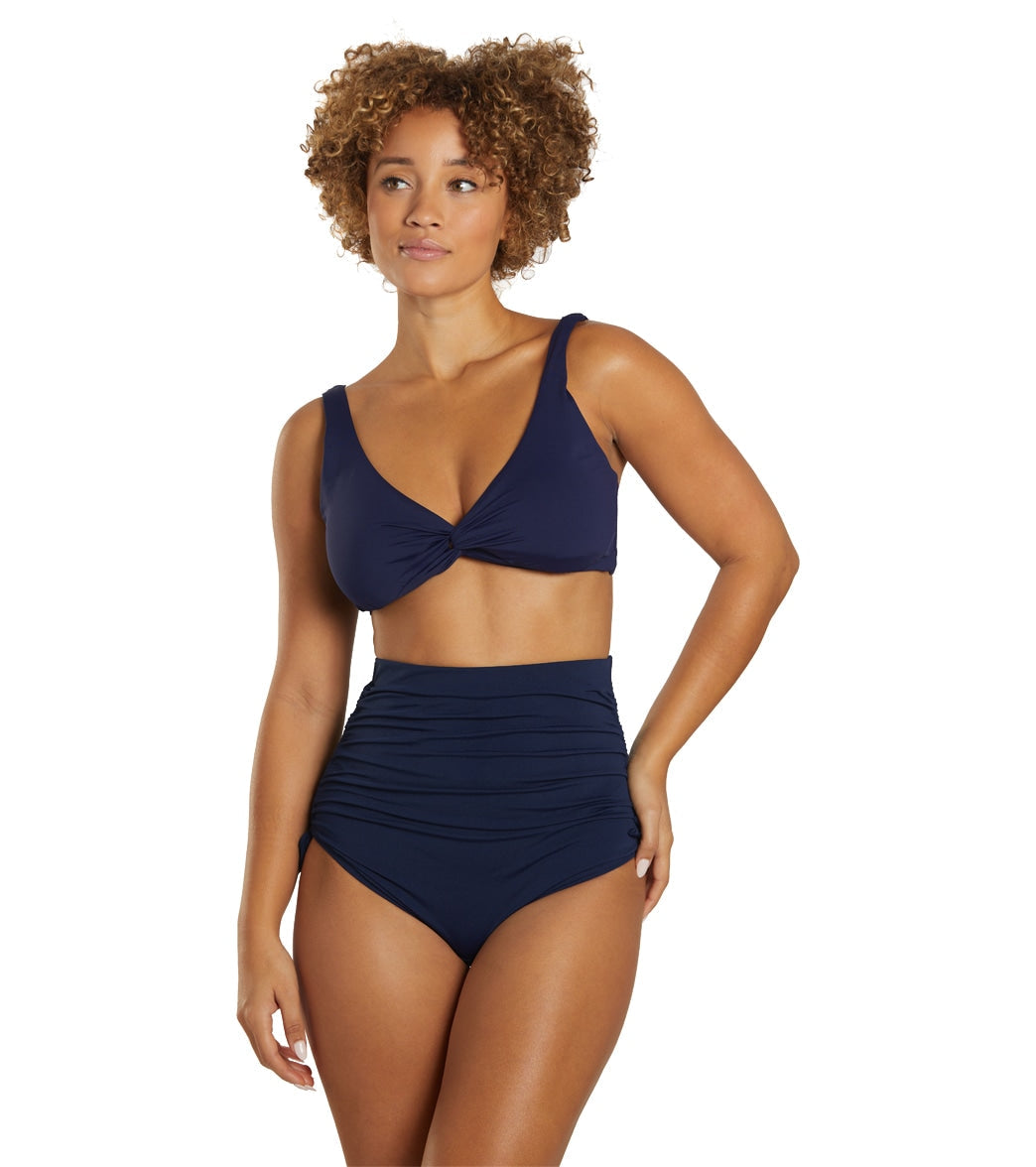 Dolfin Women's Aquashape Solid Adjustable High Waist Bikini Bottom