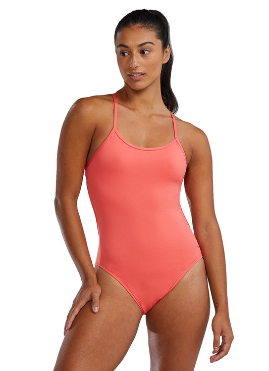 TYR Women's Solid Tieback Durafast Elite Crosscutfit One Piece Swimsuit