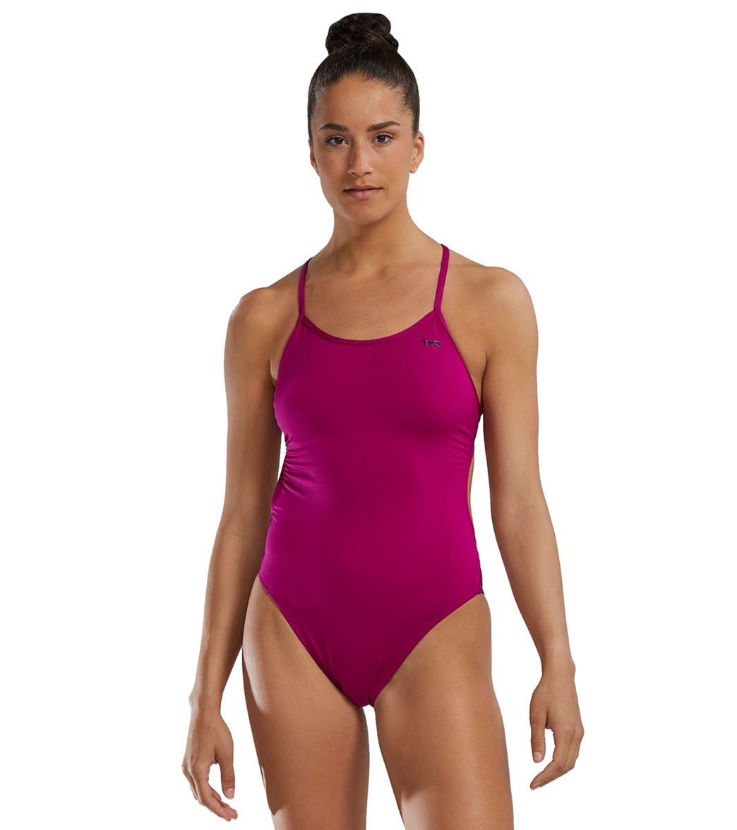 TYR Women's Solid Tieback Durafast Elite Crosscutfit One Piece Swimsuit