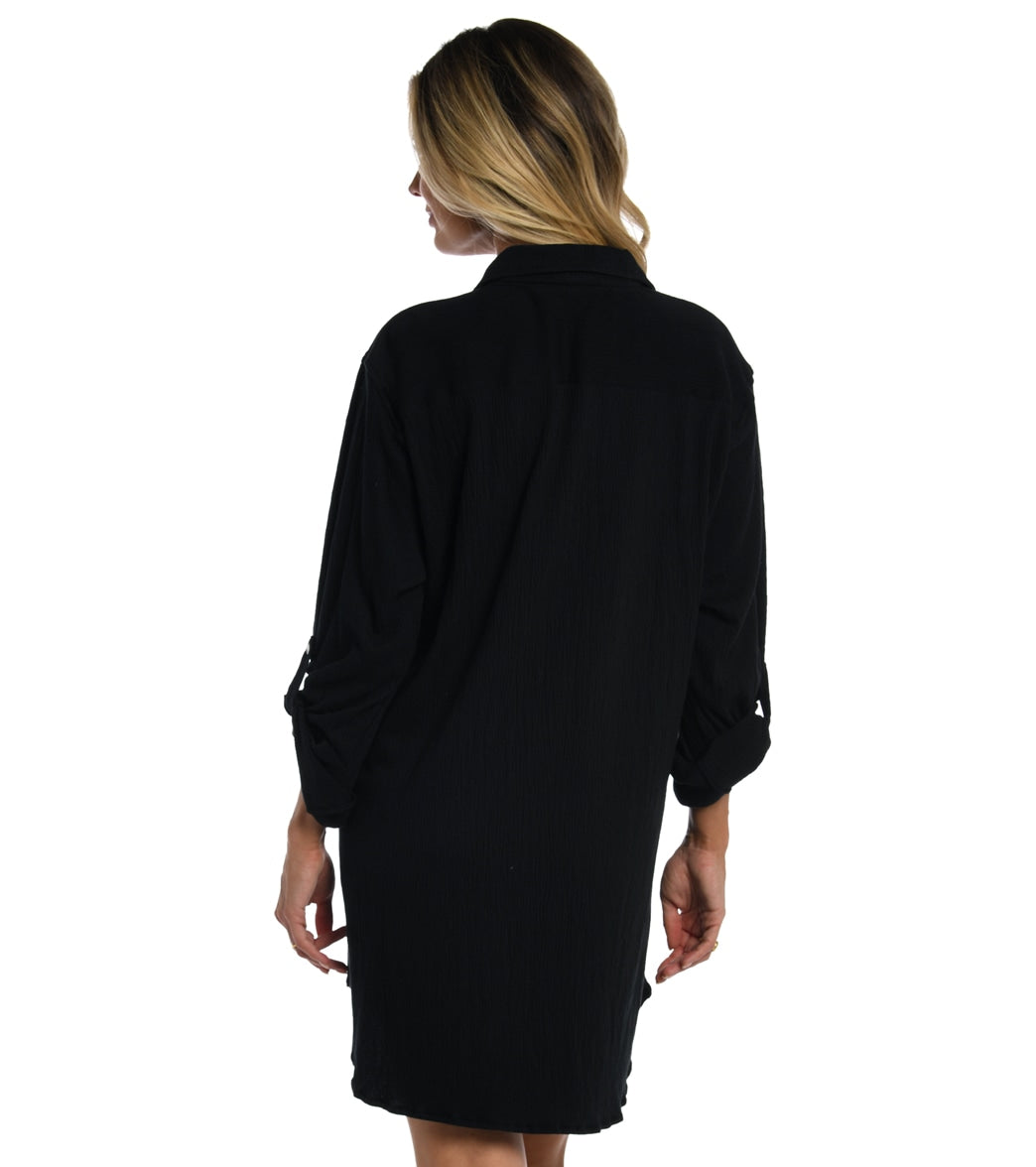 Maxine Women's Button Down Cover Up Resort Shirt