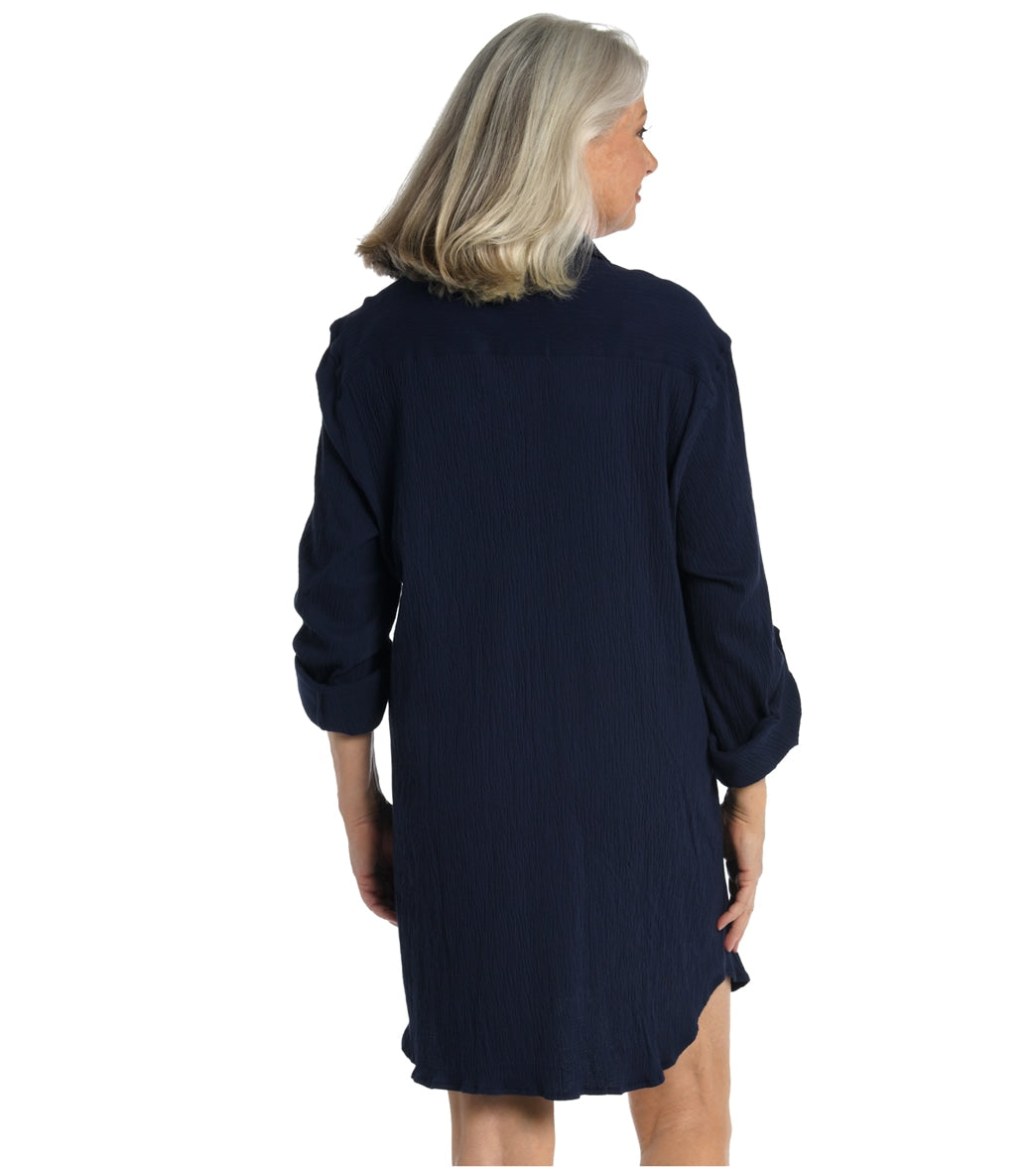 Maxine Women's Button Down Cover Up Resort Shirt