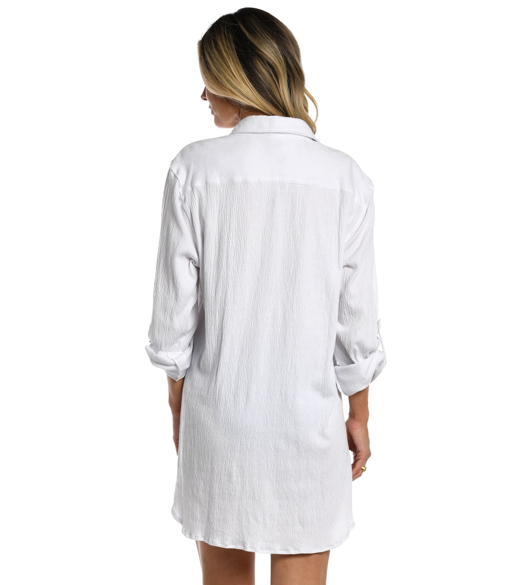 Maxine Women's Button Down Cover Up Resort Shirt