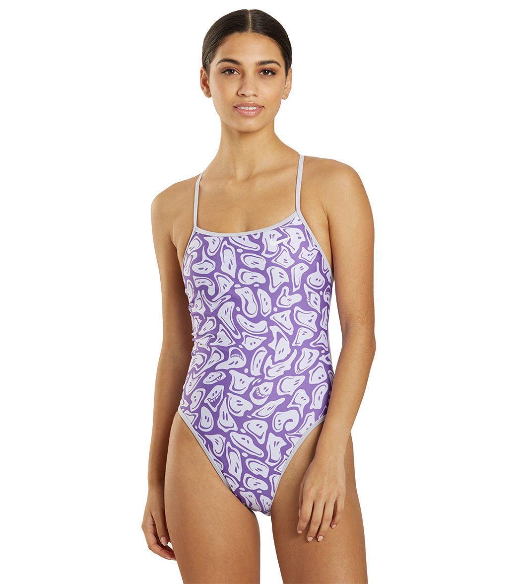 Nike Women's HydraStrong Multi Print Reversible Tie Back One Piece Swimsuit