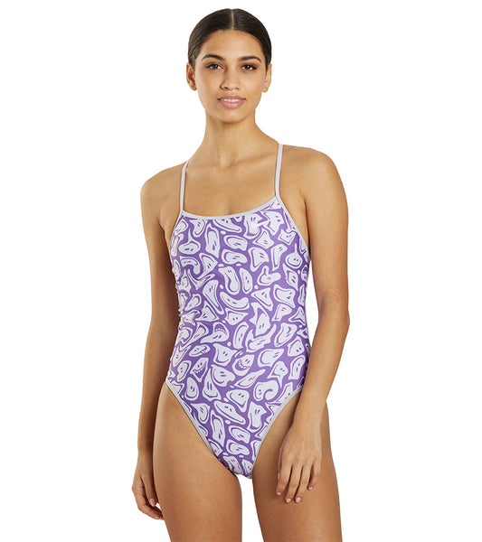 Nike Women's HydraStrong Multi Print Reversible Tie Back One Piece Swimsuit