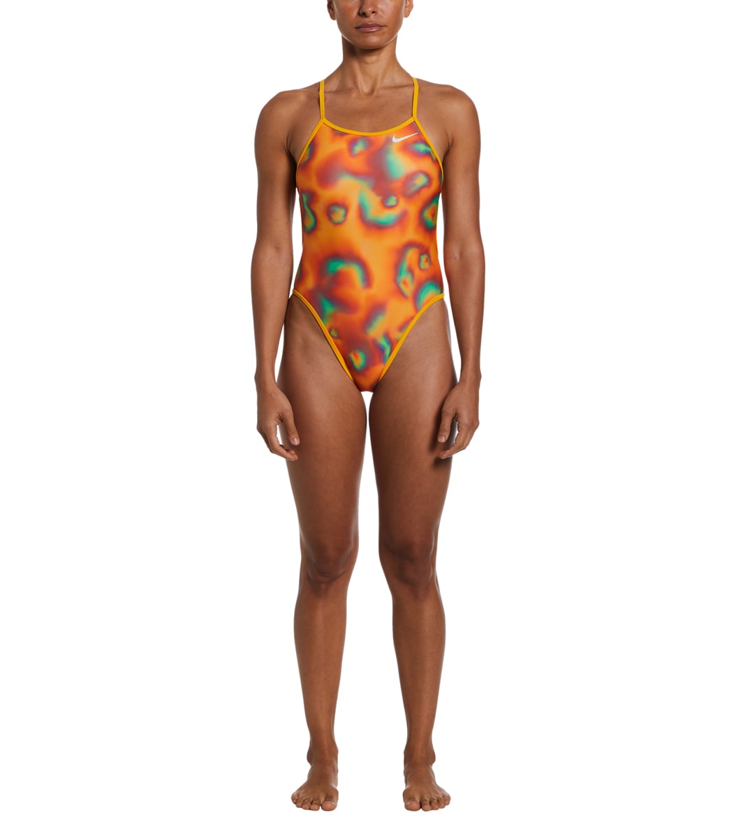 Nike Women's HydraStrong Multi Print Reversible Tie Back One Piece Swimsuit