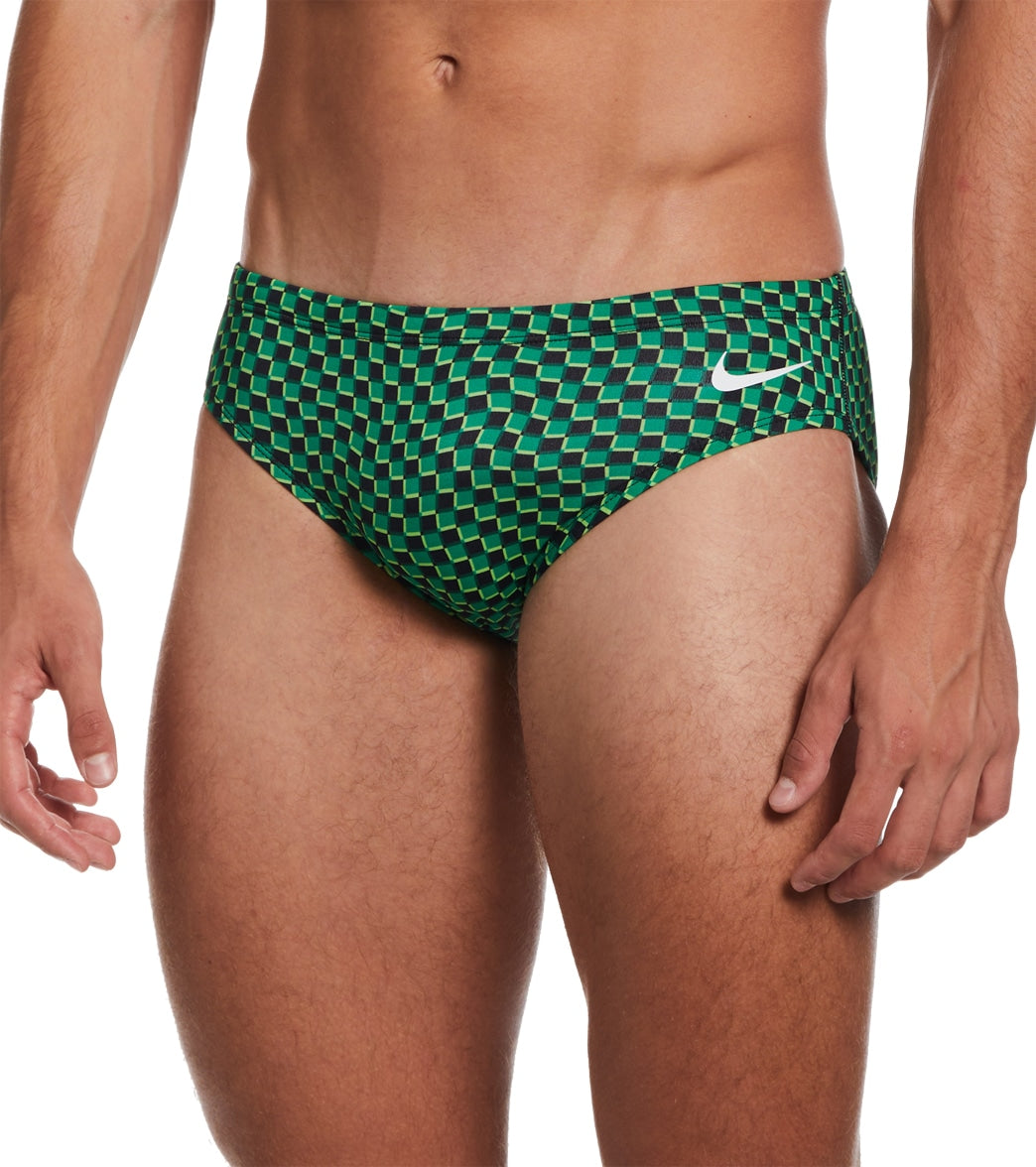 Nike Men's Drippy Check Brief Swimsuit