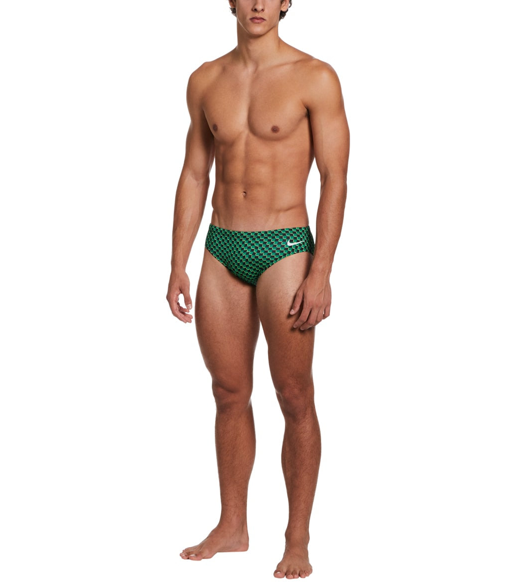 Nike Men's Drippy Check Brief Swimsuit