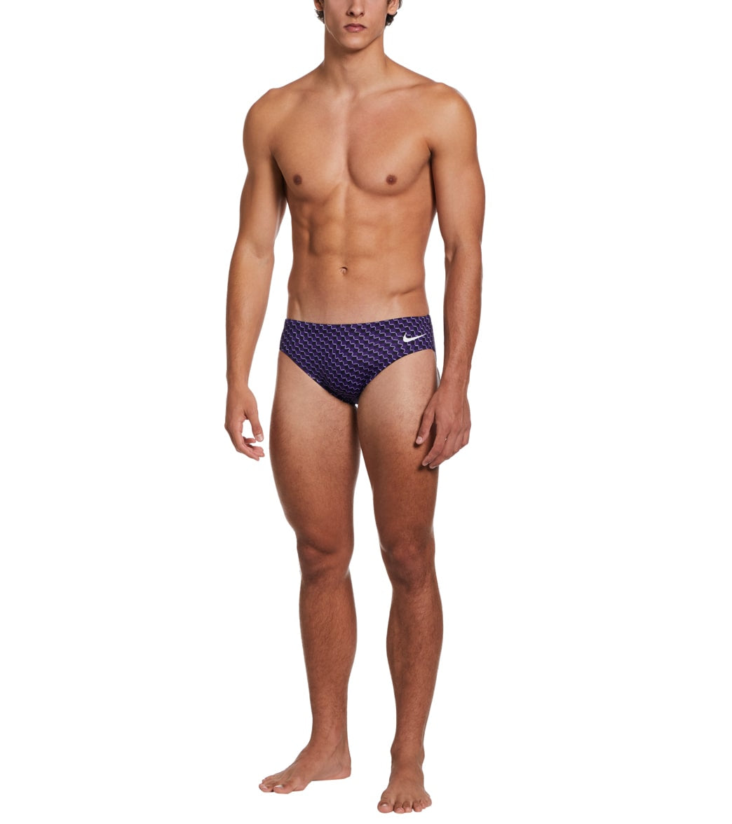Nike Men's Drippy Check Brief Swimsuit
