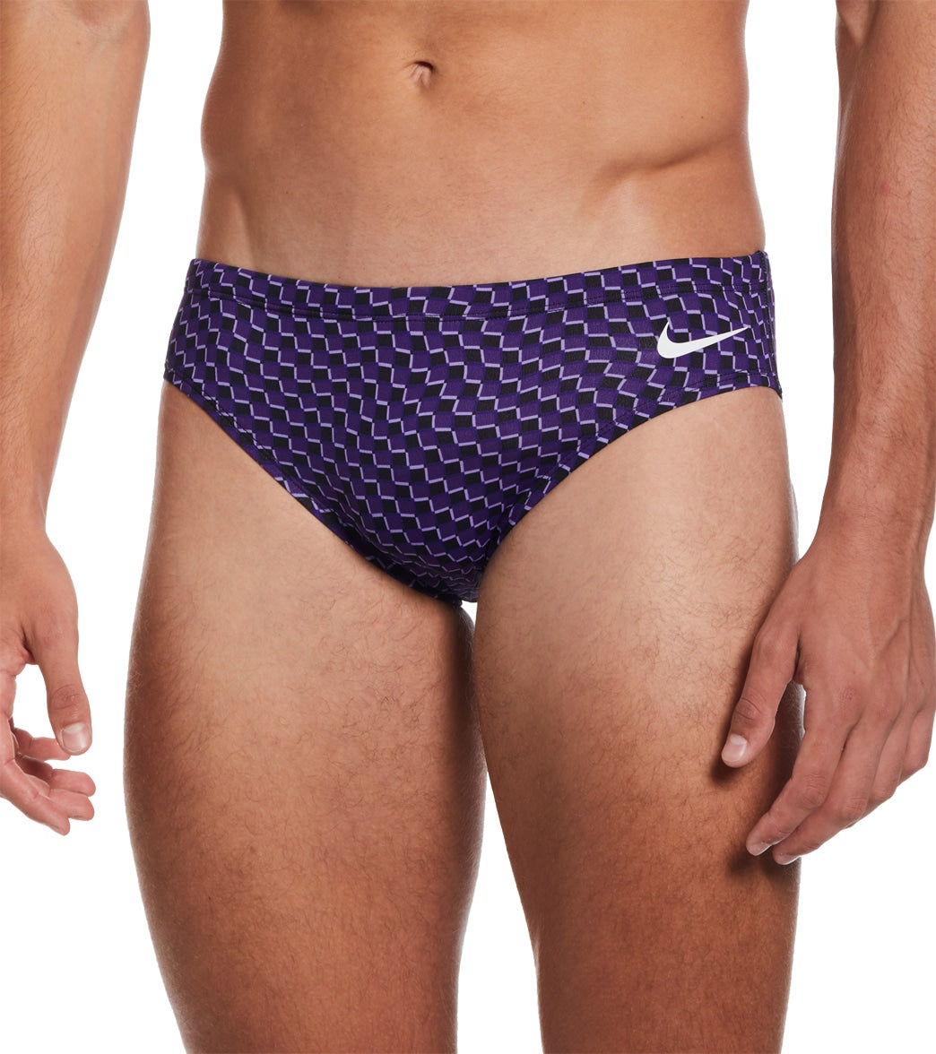 Nike Men's Drippy Check Brief Swimsuit