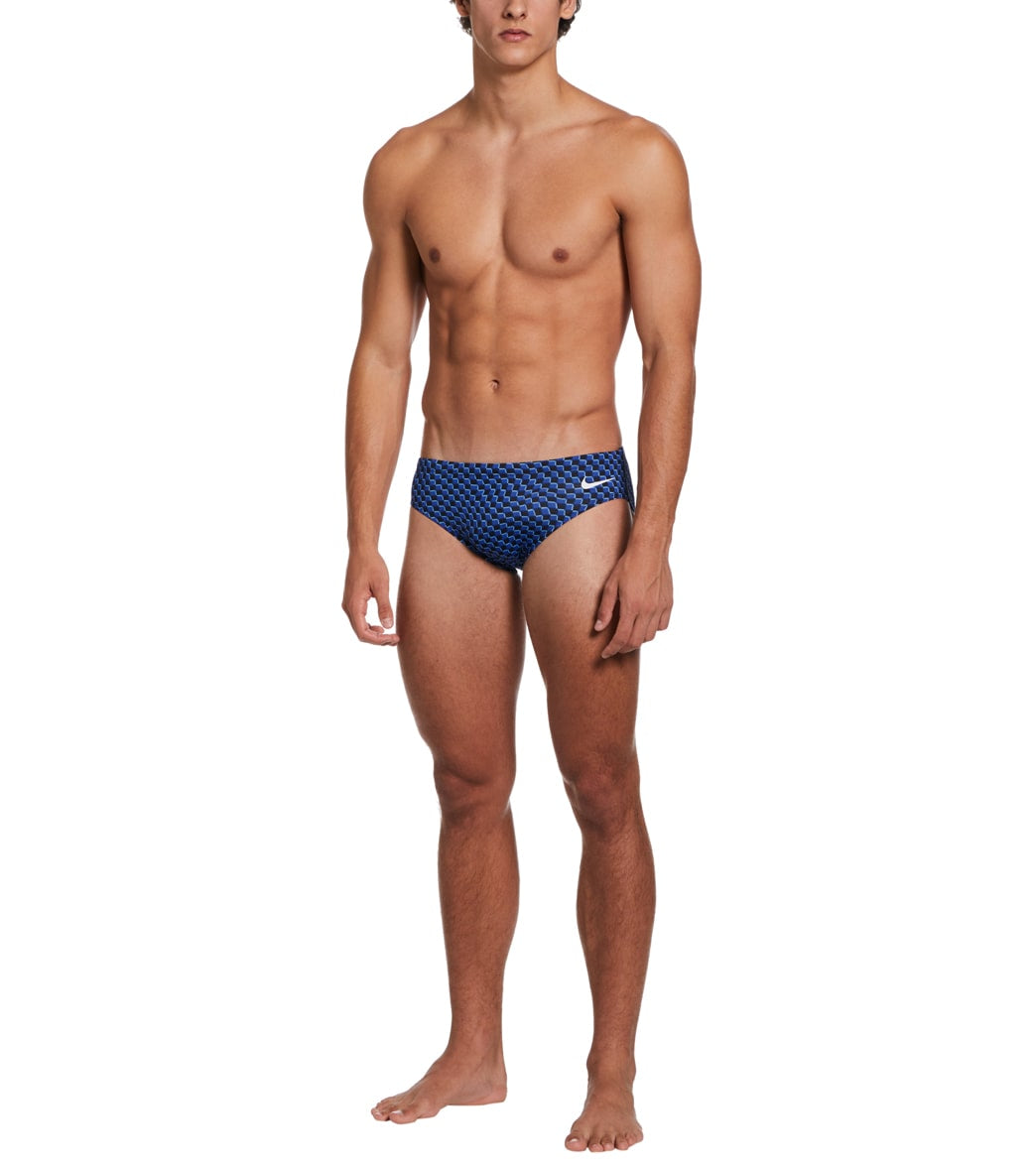 Nike Men's Drippy Check Brief Swimsuit