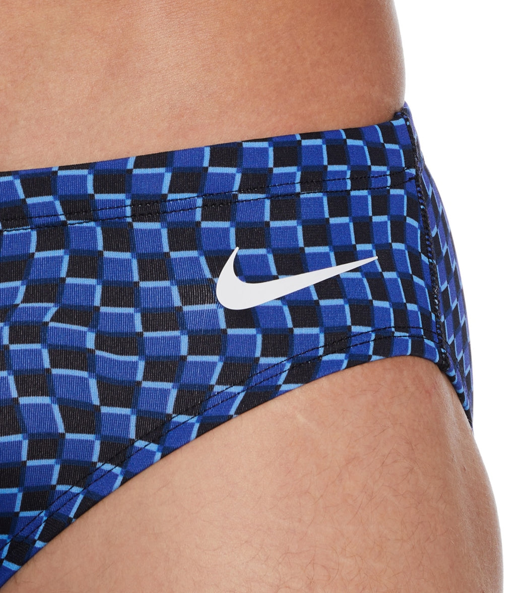 Nike Men's Drippy Check Brief Swimsuit