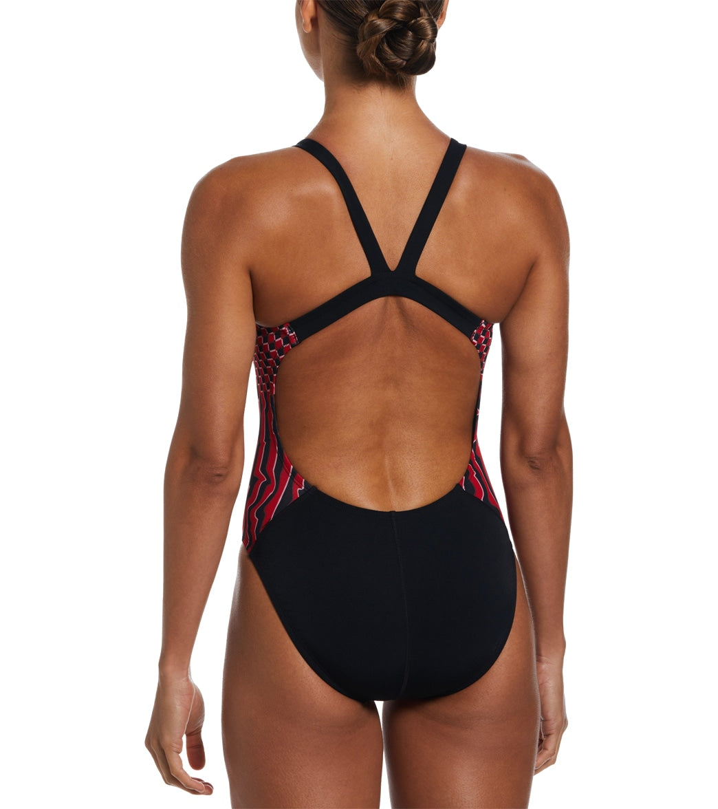 Nike Women's Drippy Check Fastback One Piece Swimsuit