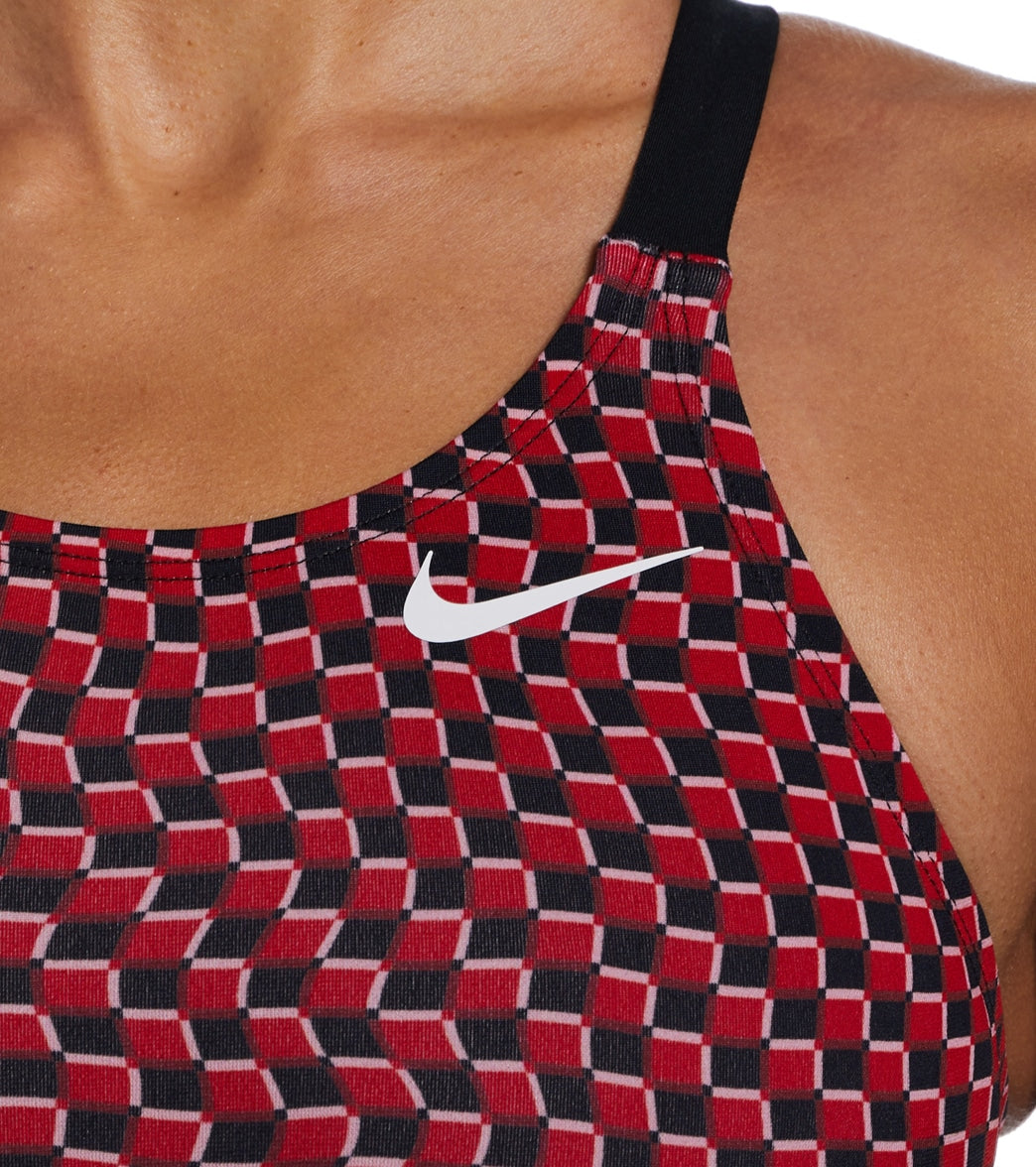 Nike Women's Drippy Check Fastback One Piece Swimsuit